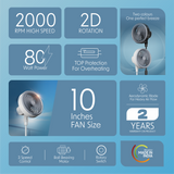 Cellecor AirNova CPF125L High-Speed Pedestal Fan