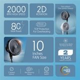 Cellecor AirNova CPF125L High-Speed Pedestal Fan